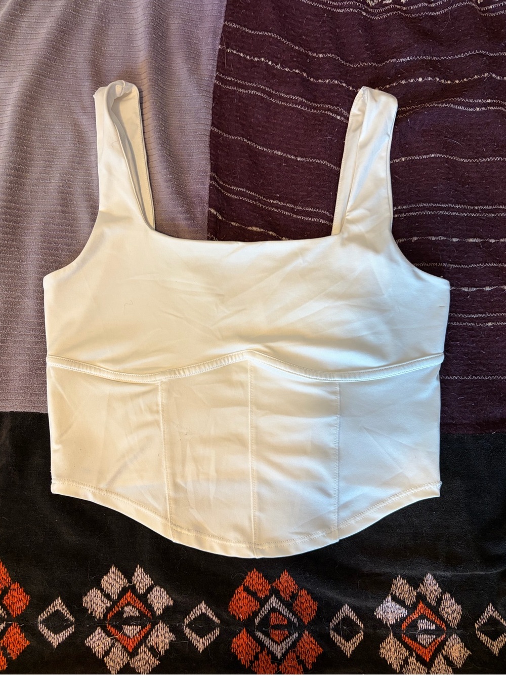 Women’s White Corset-Style Tank Top